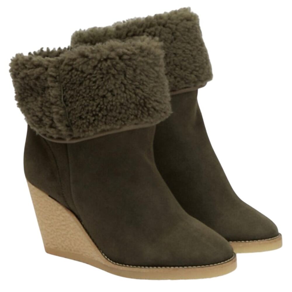 Isabel Marant Totam Shearling Wedge Boots Size 39